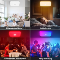 Stropní světlo AmazeFun LED stmívatelné – 36W stropní svítidlo Smart RGBIC s ​​reproduktorem Bluetooth – ovládání pomocí aplikac